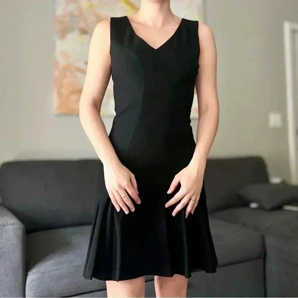 NWT Diane Von Fustenberg Clara Shift Mini Dress - Black - Size 2 - Picture 2 of 14